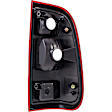 1611315 Driver Side Halogen Tail Light, Without bulb(s), Clear & Red Lens