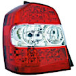 1611323 Driver Side Halogen Tail Light, Without bulb(s), Clear & Red Lens