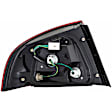 1611357 Passenger Side Halogen Tail Light, With bulb(s), Red Lens