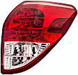 1611367 Passenger Side Halogen Tail Light, Without bulb(s), Clear & Red Lens