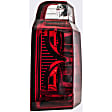 1611536 Driver Side Halogen Tail Light, Without bulb(s), Clear & Red Lens