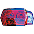1611537 Passenger Side Halogen Tail Light, Without bulb(s), Clear & Red Lens