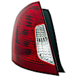 1611638 Driver Side Halogen Tail Light, With bulb(s), Clear & Red Lens, Sedan