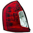 1611638 Driver Side Halogen Tail Light, With bulb(s), Clear & Red Lens, Sedan