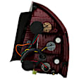 1611638 Driver Side Halogen Tail Light, With bulb(s), Clear & Red Lens, Sedan