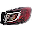 1611647 Passenger Side Halogen Tail Light, With bulb(s), Clear & Red Lens, Sedan