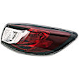 1611647 Passenger Side Halogen Tail Light, With bulb(s), Clear & Red Lens, Sedan