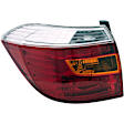 1611652 Driver Side Halogen Tail Light, Without bulb(s), Amber, Clear & Red Lens