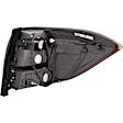 1611652 Driver Side Halogen Tail Light, Without bulb(s), Amber, Clear & Red Lens