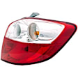 1611655 Passenger Side Halogen Tail Light, With bulb(s), Clear & Red Lens