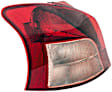 1611664 Driver Side Halogen Tail Light, Without bulb(s), Clear & Red Lens, Hatchback