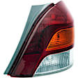 1611667 Passenger Side Halogen Tail Light, Without bulb(s), Amber, Clear & Red Lens, Hatchback