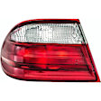 1611694 Driver Side Halogen Tail Light, Without bulb(s), Clear & Red Lens