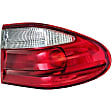 1611695 Passenger Side Halogen Tail Light, Without bulb(s), Clear & Red Lens