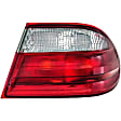 1611695 Passenger Side Halogen Tail Light, Without bulb(s), Clear & Red Lens