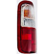 1630900 Driver Side Halogen Tail Light, Without bulb(s), Red Lens