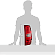 1650752 Passenger Side Halogen Tail Light, With bulb(s), Clear & Red Lens