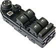 Front, Driver Side Window Switch, Black, without Auto Dimming Mirrors, with Memory Seats
