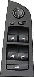 Front, Driver Side Window Switch, Black, with Power Folding Mirrors