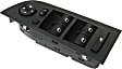 Front, Driver Side Window Switch, Black, with Power Folding Mirrors