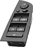 Front, Driver Side Window Switch, Black, with Power Folding Mirrors