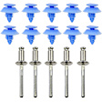 702-003 AutoGrade Series Door Panel Retainer - Blue and chrome, Nylon and steel, Direct Fit, Kit