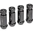 712-645A4 AutoGrade Series Lug Nut - Black, Medium Carbon Steel, Flattop Hex Nut, M14-1.50 Direct Fit, Set of 4