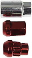 713-275E AutoGrade Series Lug Nut - Red, Carbon Steel, Acorn, 1/2 -20 Direct Fit, Set of 16