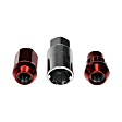 713-375E AutoGrade Series Lug Nut - Red and chrome, Carbon Steel, Acorn, M12-1.50 Direct Fit, Set