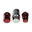 713-375E AutoGrade Series Lug Nut - Red and chrome, Carbon Steel, Acorn, M12-1.50 Direct Fit, Set