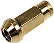 713-385K AutoGrade Series Lug Nut - Gold Chrome, Carbon Steel, Bulge Seat Open End, M12-1.50 Direct Fit, Set of 20