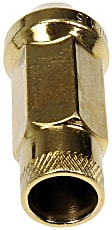 713-385K AutoGrade Series Lug Nut - Gold Chrome, Carbon Steel, Bulge Seat Open End, M12-1.50 Direct Fit, Set of 20