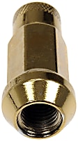 713-385K AutoGrade Series Lug Nut - Gold Chrome, Carbon Steel, Bulge Seat Open End, M12-1.50 Direct Fit, Set of 20