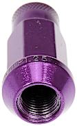 713-485J AutoGrade Series Lug Nut - Purple Chrome, Carbon Steel, Bulge Seat Open End, M12-1.25 Direct Fit, Set of 20