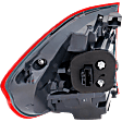 Passenger Side, Outer Tail Light, with Bulb, LED, Clear and Red Lens