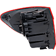 Passenger Side, Outer Tail Light, with Bulb, LED, Clear and Red Lens