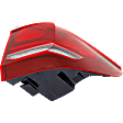 Passenger Side, Outer Tail Light, with Bulb, LED, Clear and Red Lens