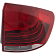 Passenger Side, Outer Tail Light, with Bulb, Halogen, Clear and Red Lens