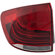 Driver Side, Outer Tail Light, with Bulb, Halogen, Clear and Red Lens