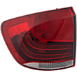 Driver Side, Outer Tail Light, with Bulb, Halogen, Clear and Red Lens