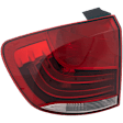 Driver Side, Outer Tail Light, with Bulb, Halogen, Clear and Red Lens