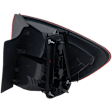 Driver Side, Outer Tail Light, with Bulb, Halogen, Clear and Red Lens