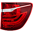 Passenger Side, Outer Tail Light, with Bulb, Halogen, Clear and Red Lens, For Models Without HID/Xenon Headlights, Without Adaptive Headlights, Without Adaptive LED Headlights