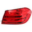 Passenger Side, Outer Tail Light, with Bulb, Halogen, Red Lens