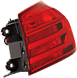 Passenger Side, Outer Tail Light, with Bulb, Halogen, Red Lens