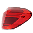 Passenger Side Tail Light, with Bulb, Halogen/LED Combo, Red Lens