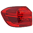 Driver Side Tail Light, with Bulb, Halogen/LED Combo, Red Lens