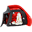 Driver Side, Outer Tail Light, With bulb(s), Halogen, Red Lens, Base Model