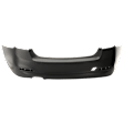Rear Primed Bumper Cover, Standard, For Models without M Sport Package, without Park Distance Control Sensor Holes, Sedan