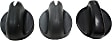 76882 Help Series A/C Control Knob - Black, Plastic, Direct Fit, Set of 3